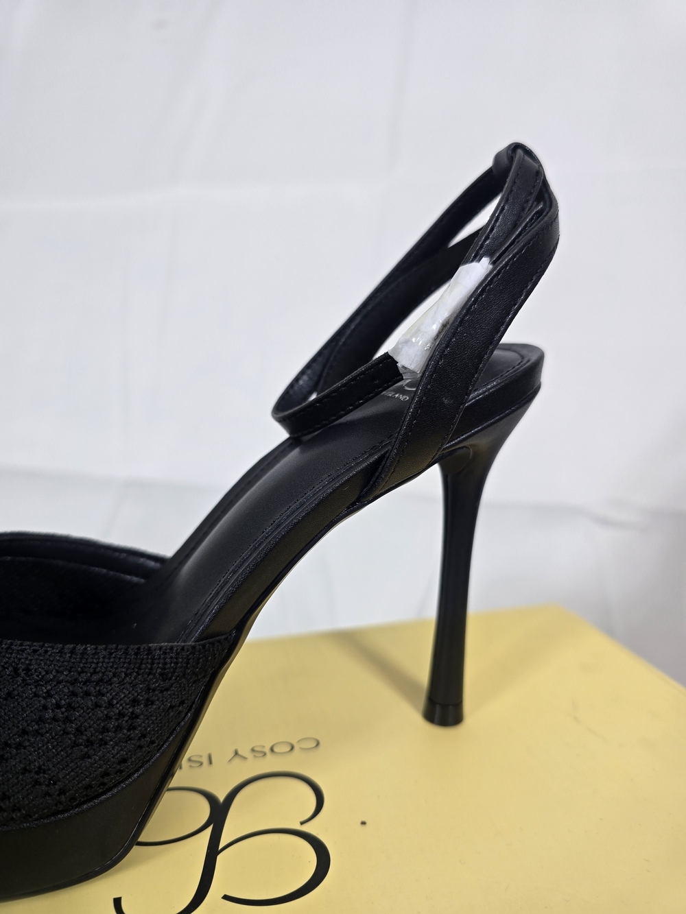 Cosy Island Ankle Women's Black High Heel Platform Slingback Pumps Size 7 - Picture 7 of 12